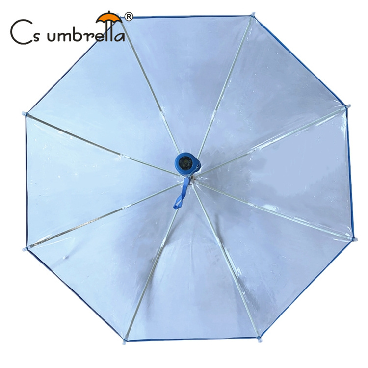 YS-1060 Flashing Kids Umbrella With LED Flashlight Torch Handle Eco-friendly POE Transparent Glowing Umbrella For Kids