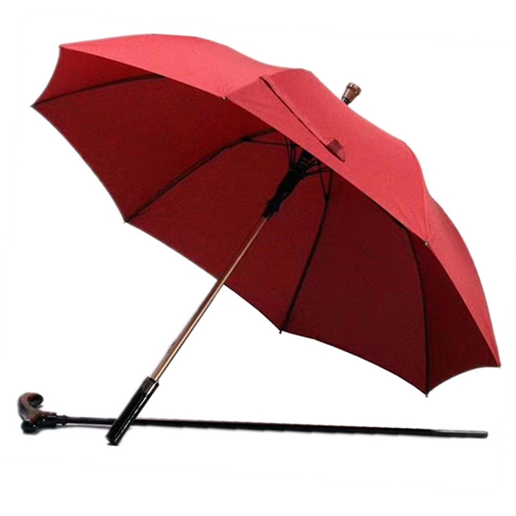 YS-1044 New Design Walking Stick Umbrella Separable Assist Cane Anti Skid Ergonomic Handle Crutch Umbrella For Old People