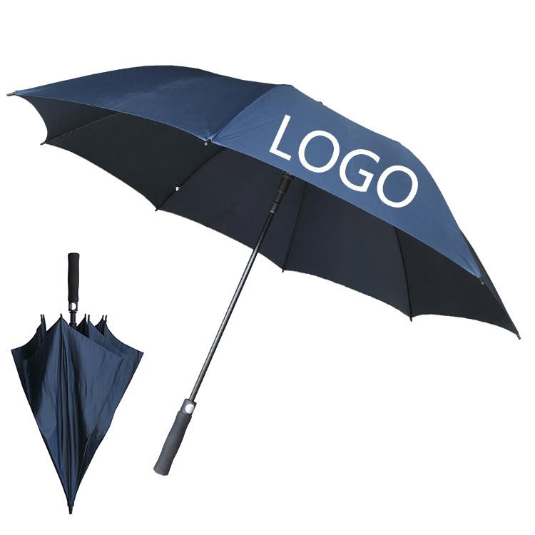 YS-7017 Factory Supply Advertising Umbrella Promotion Custom Logo Big Size Large Auto Open Windproof Straight Golf Umbrella