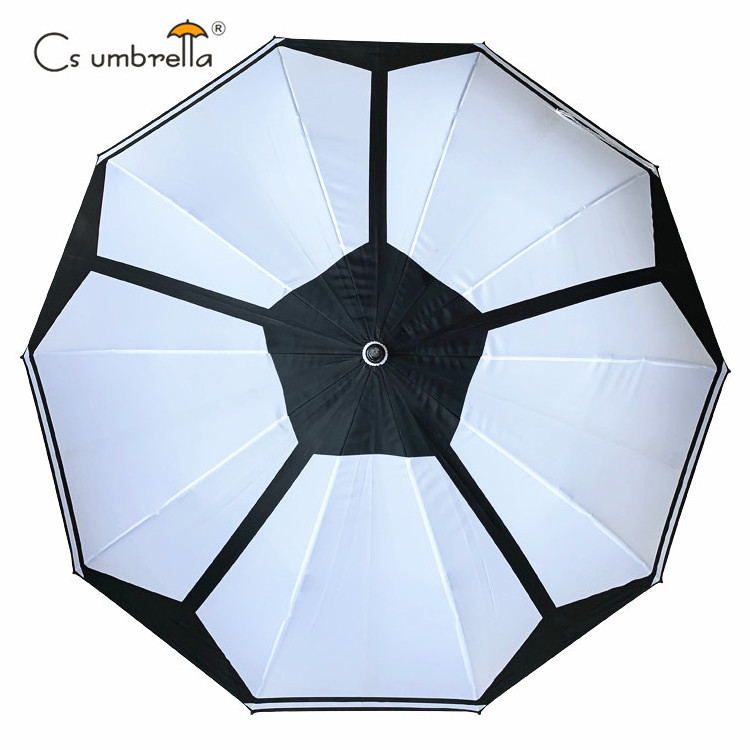 YS-7026 High Quality Custom Special Design Soccer Umbrella Windproof Straight Auto Open Big Size Golf Umbrella For Sports Events