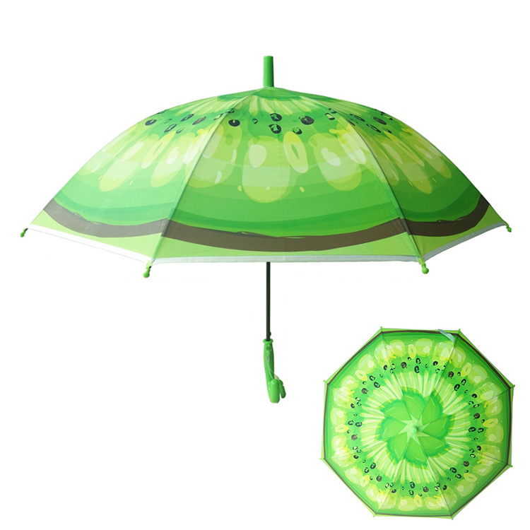 YS-6015 Manufacturer Supply Children Umbrella With Whistle Fruit Patterns Lovely Customized Printing POE Umbrella For Kids