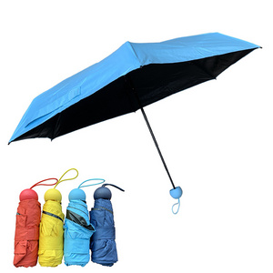 YS-5001 Factory Wholesale Paraguas Promotional Mini Size 5 Fold Pocket Gift Folded Ultra Light Capsule Folding Umbrella