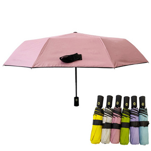 YS-3002 Factory Supply Portable Anti UV Foldable Umbrella Sun Protection Fabric Auto Open And Close Custom 3 Folding Umbrella