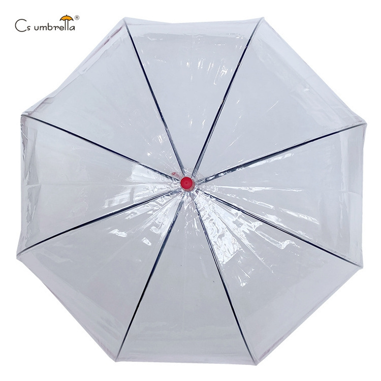 YS-1124 Umbrella Factory Supplying Promotional Apollo Dome Umbrella With Bordure Auto Open Transparent Clear POE Umbrella