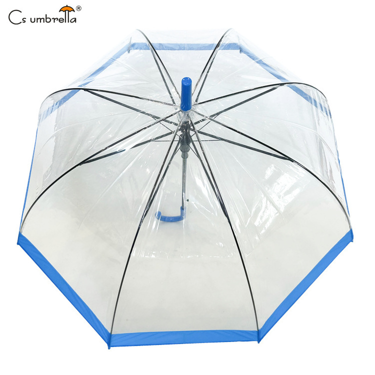 YS-1129 Promotional Clear POE Bubble Umbrella Dome Shape Auto Open Clear Transparent Customized Apollo  POE Umbrella