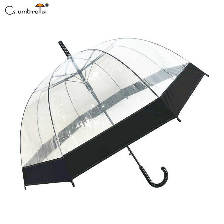 YS-1129 Promotional Clear POE Bubble Umbrella Dome Shape Auto Open Clear Transparent Customized Apollo  POE Umbrella