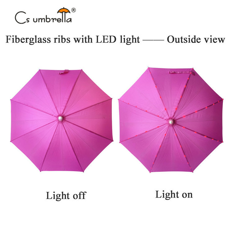 YS-1061 Fancy Design Umbrella For Kids Safety Open LED Ribs And Handle Luminous Flash Light Handle Children's umbrella