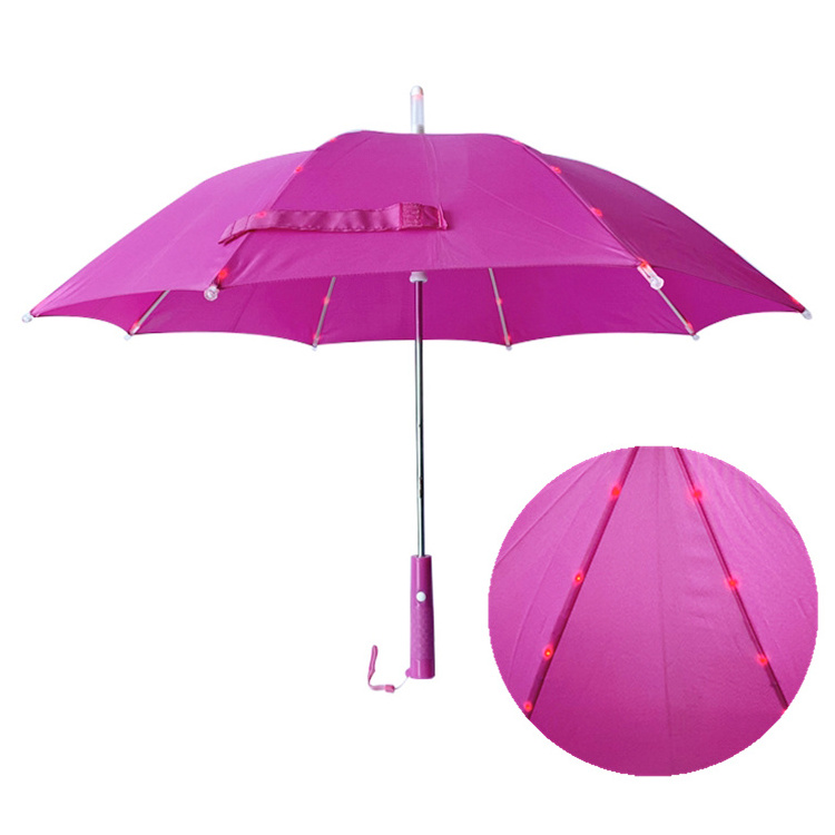 YS-1061 Fancy Design Umbrella For Kids Safety Open LED Ribs And Handle Luminous Flash Light Handle Children's umbrella