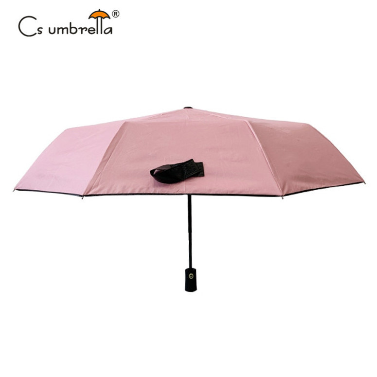 YS-3002 Umbrella Supplier Promotional Folded Anti-UV Auto Open And Close Sun And Rain Custom 3 Folding Umbrella With Logo