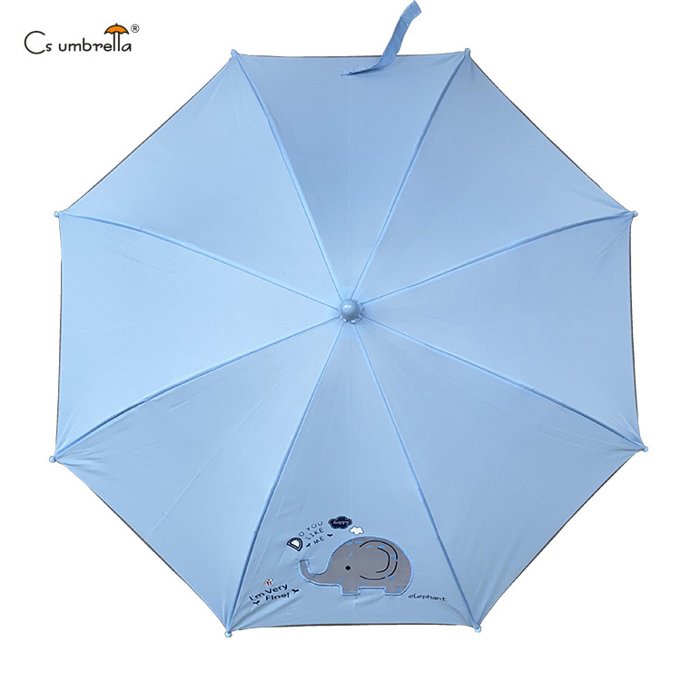 YS-6006 Factory Supply Lovely Umbrella For Children Manual Open J Handle Customized Printing logo Windproof Umbrella For Kids