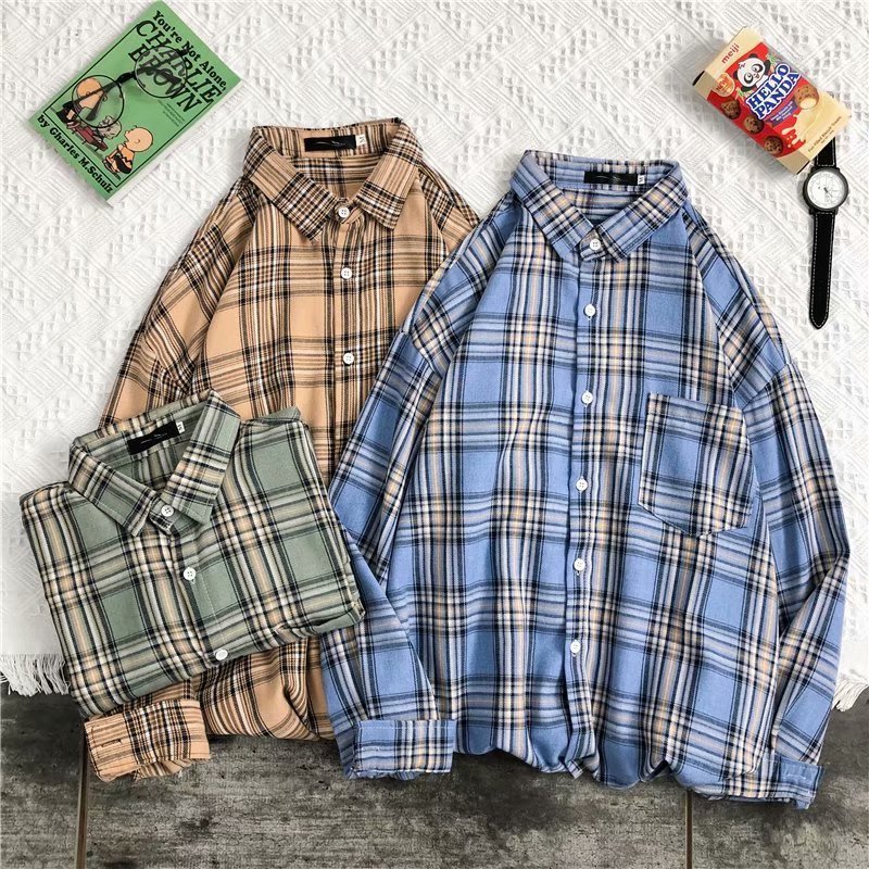 Wholesale Men Long Sleeve Plaid Shirts for Men Check Shirts Button Up Shirts Slim fit