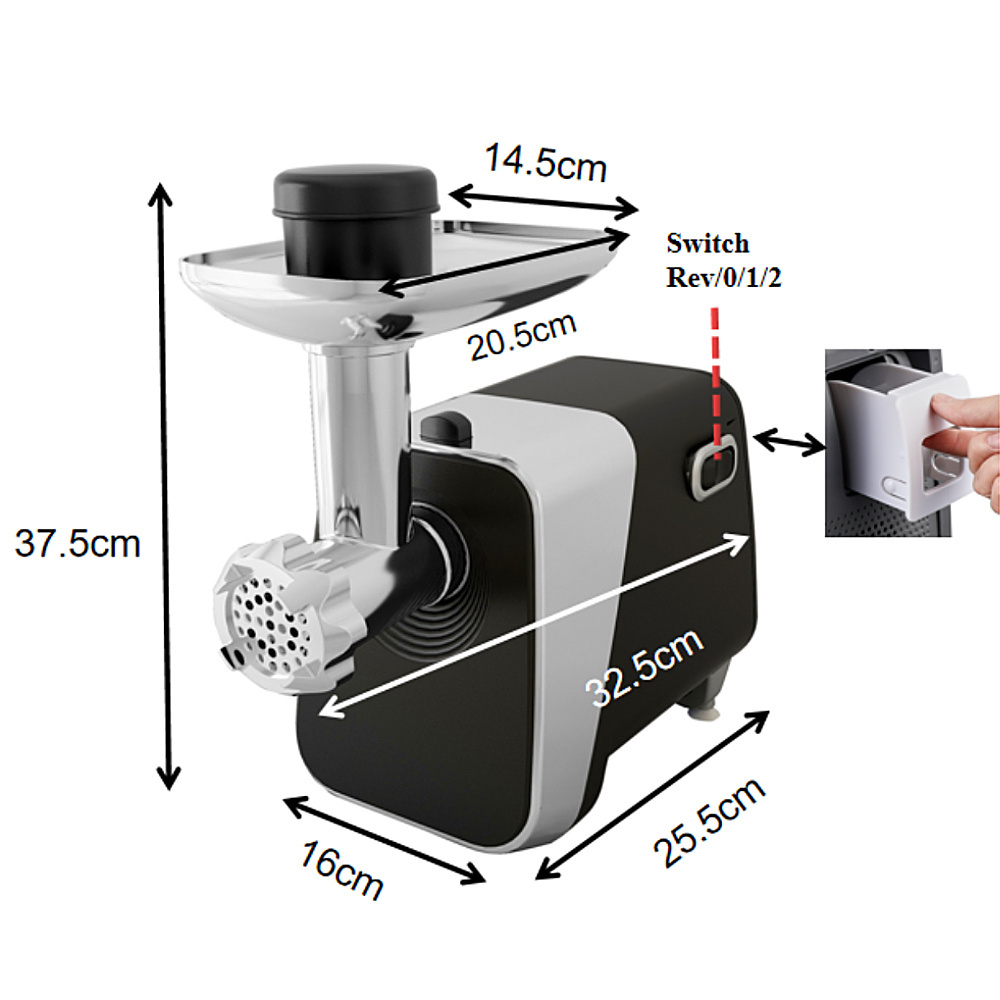 Best Selling Stainless Steel 1800W Electric Meat Grinder Manual Meat Mincer For Customized