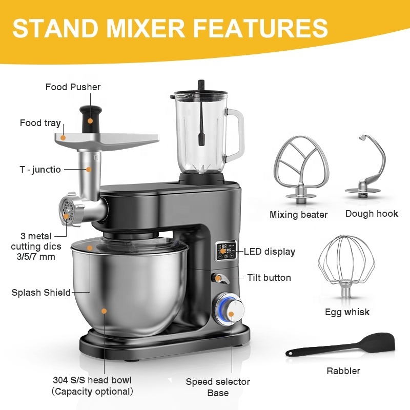 Wholesale 3 In 1 Multifunctional Household Egg Beater Dough Mixer Juicer Blender Commercial Stand Mixer