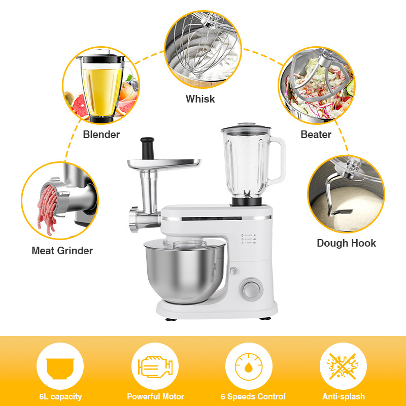 Batidora Multifunction 1500W Electric Kitchen 3 in 1 Food Processors Dough Stand Blender Mixer