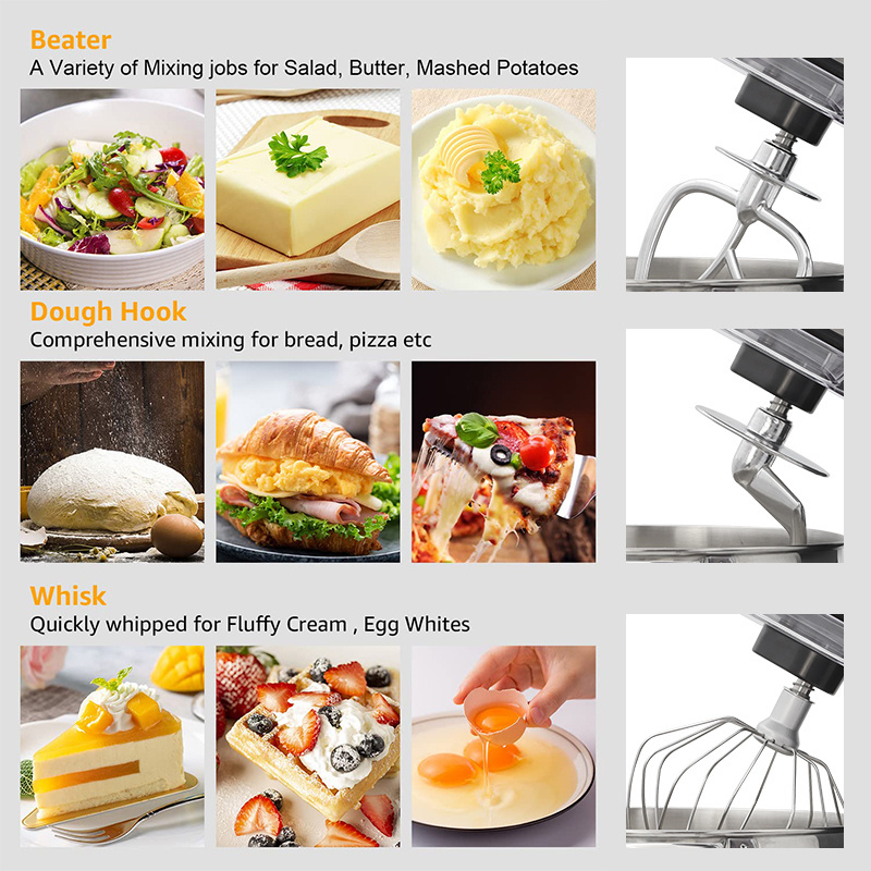 Household Multi-purpose 4L 5L 6L 8L 10L Cake Bread Dough Mixer Planetary Electric Food Mixer Stand Mixer