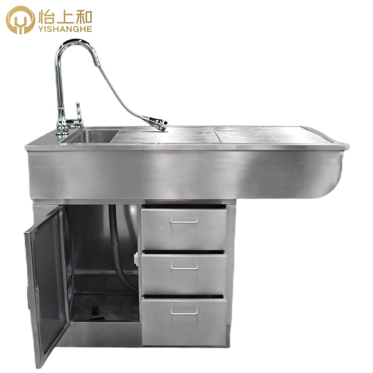 2023 Factory direct sale new style Pet equipment Stainless Steel animal Dog cat Examination Sink Wash basin faucet