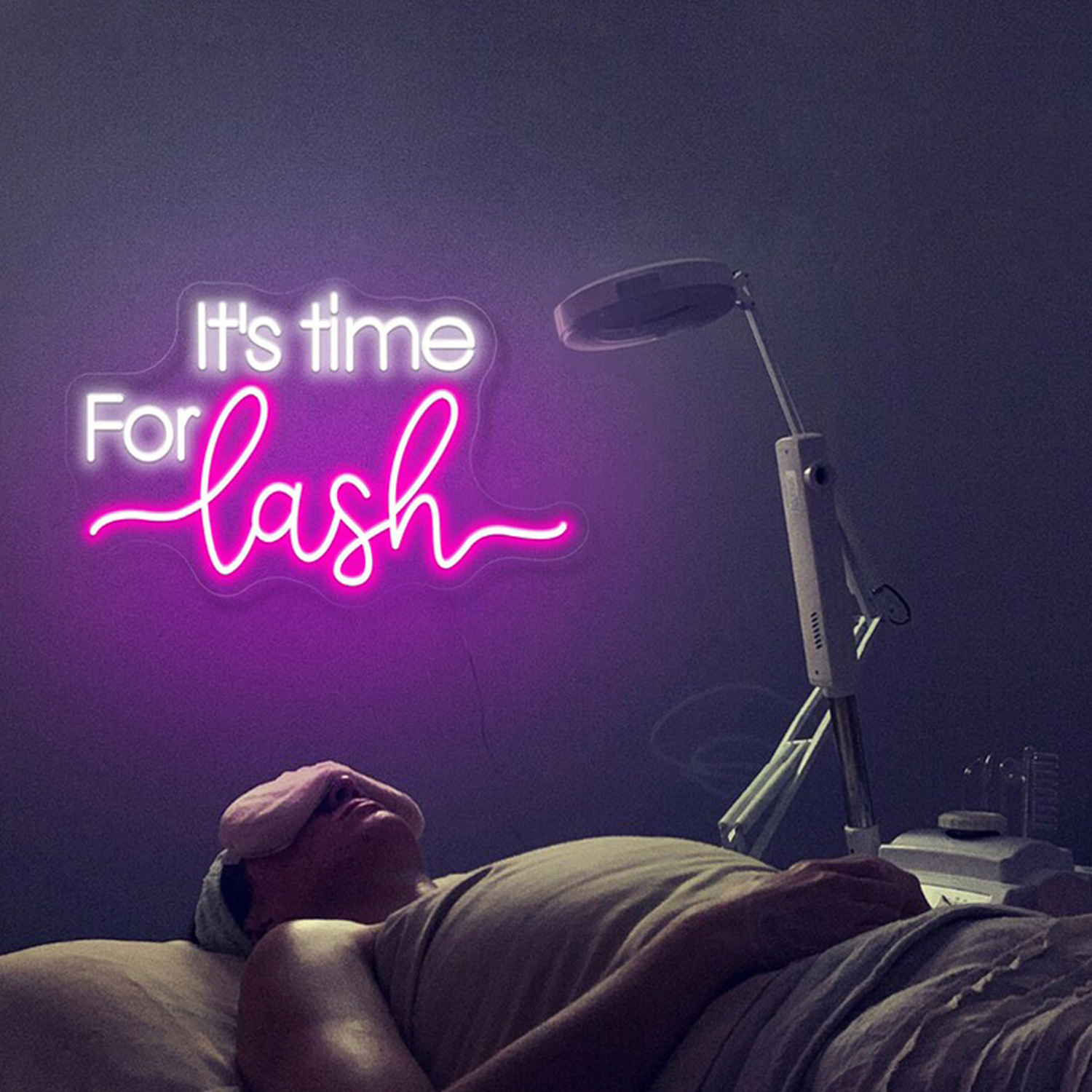 It's time for lash Neon sign USB Led Light Acrylic Transparent Customizable Birthday Party Neon sign Wall Decoration