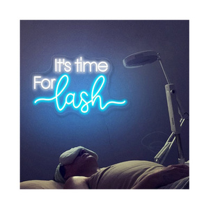 It's time for lash Neon sign USB Led Light Acrylic Transparent Customizable Birthday Party Neon sign Wall Decoration