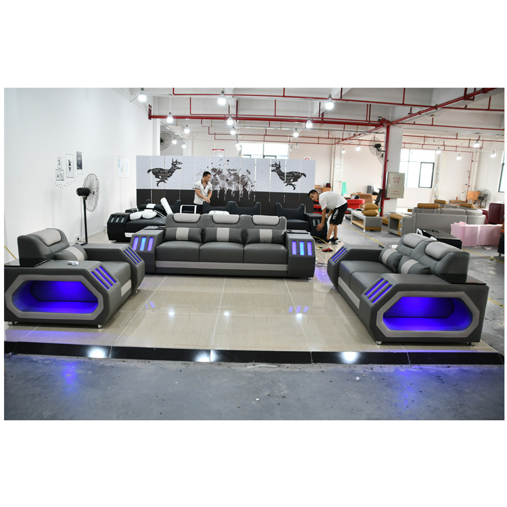 LED Smart Sofa Sofa Living Room Luxury Furniture Full Set of Couches Decor Home Leather 7 Seater Sofa Set Bedroom Sets Modern