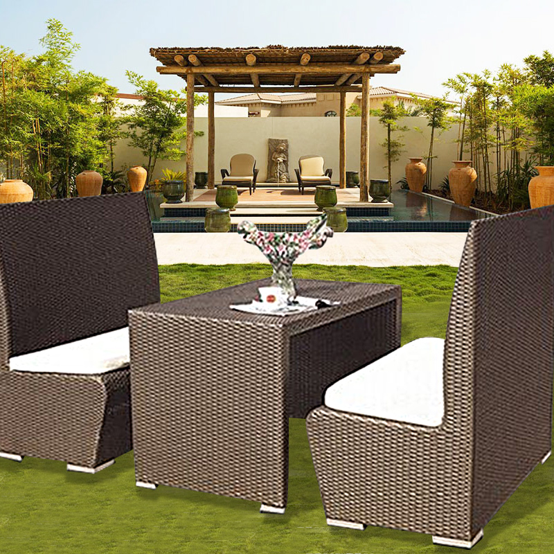 4 seater small balcony conversation wicker sofa rattan lawn furniture outdoor PE rattan furniture outdoor Vietnam