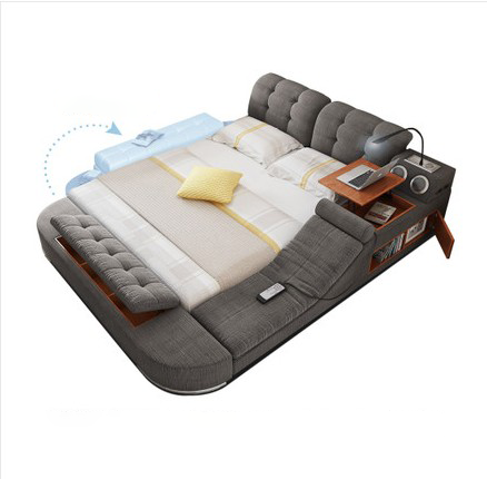 Modern and simple 1.8m smart multifunctional massage bed with tatami fabric soft bed