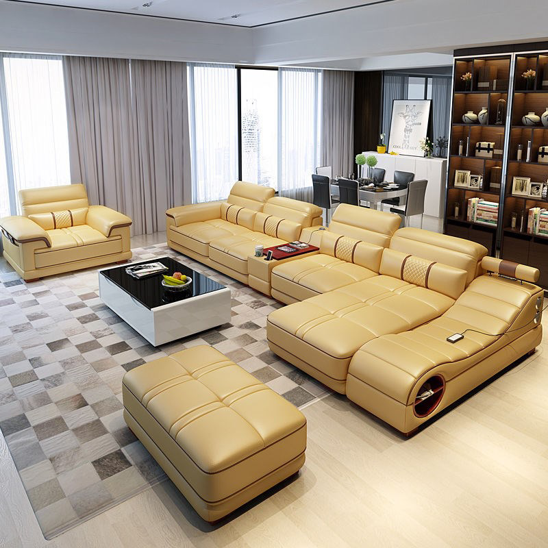 Italian Luxury Home Couches And Sofas Bed Modern Reclining Corner Genuine Leather Sectional Sofa With Storage Sets