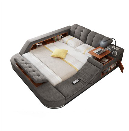 Modern and simple 1.8m smart multifunctional massage bed with tatami fabric soft bed