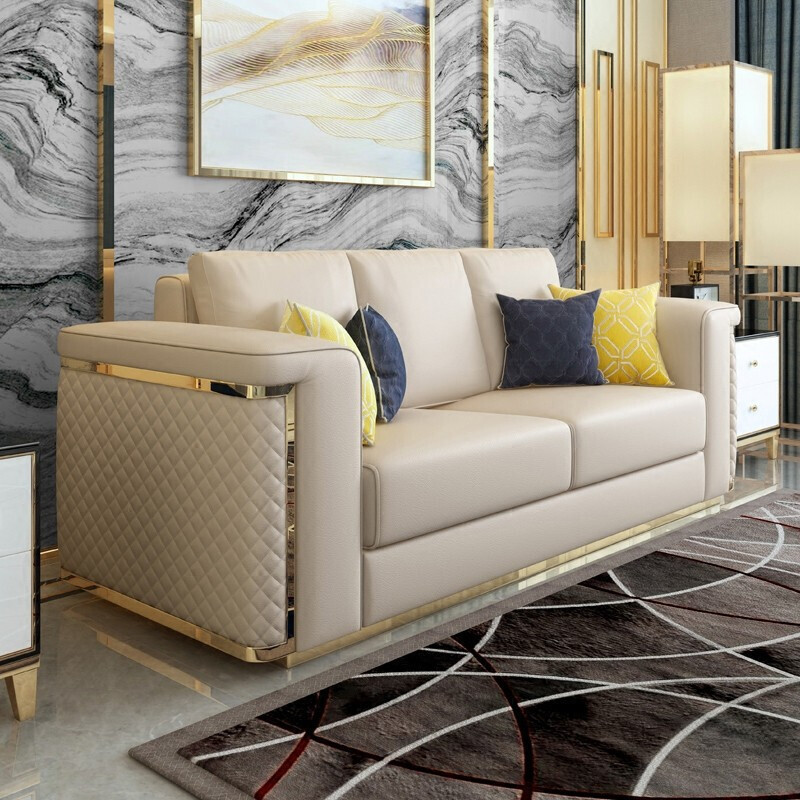 Light luxury sofa three-seat combination sofa high-end post-modern retro Hong Kong style living room sofa