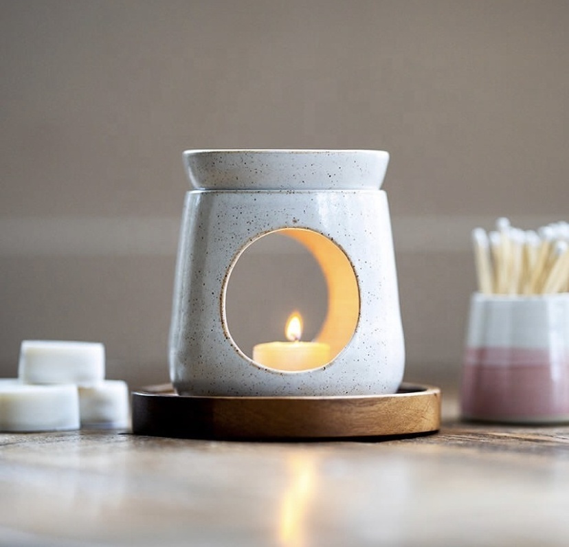 Luxury White Ceramic Wax Melt Burner Essential Fragrance Ceramic Oil Burner Home Wax Burner for Decoration