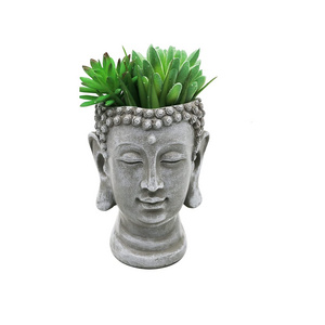 Wholesale Ceramic Head Planter Cement Buddha Planters Religion Figurine Flower Pot Zen Decor Indoor Outdoor Garden Flower Pot