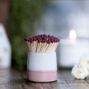 Yisheng Modern Style Match Stick Holder Matchstick Pot Clay Jar Nordic Color Ceramic Match Container