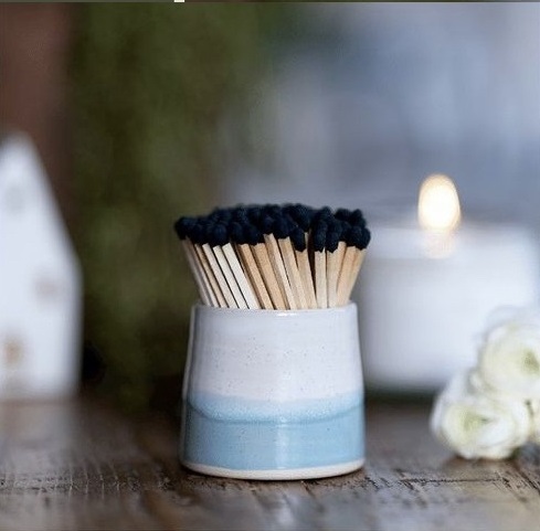 Yisheng Modern Style Match Stick Holder Matchstick Pot Clay Jar Nordic Color Ceramic Match Container