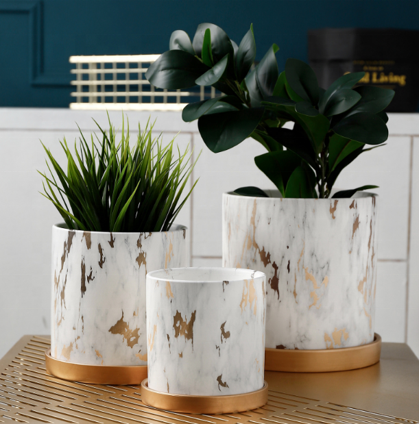 Wholesale direct sales factory marble patterned ceramic small vases