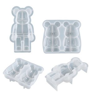 Crystal drop glue Aromatherapy plaster candle grinding tool cute violent bear semi-three-dimensional silicone mold