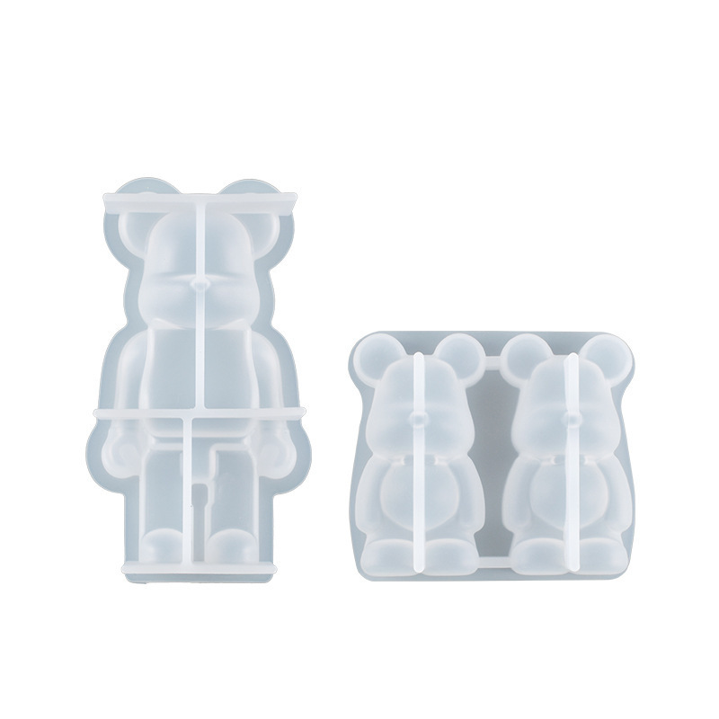 Crystal drop glue Aromatherapy plaster candle grinding tool cute violent bear semi-three-dimensional silicone mold