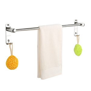 High Quality SUS304 Stainless Steel Bath Towel Bar Wall Mounted Towels Rack Shelf With Hooks For Bathroom Kitchen