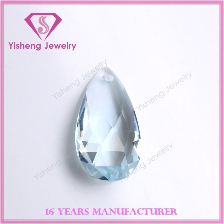 Light Blue Glass Stone With Hole For New Design Jewelry