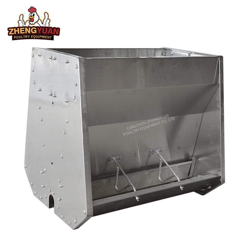 high quality stainless steel automatic double side feeding Horse pig breed trough equipment pig feed