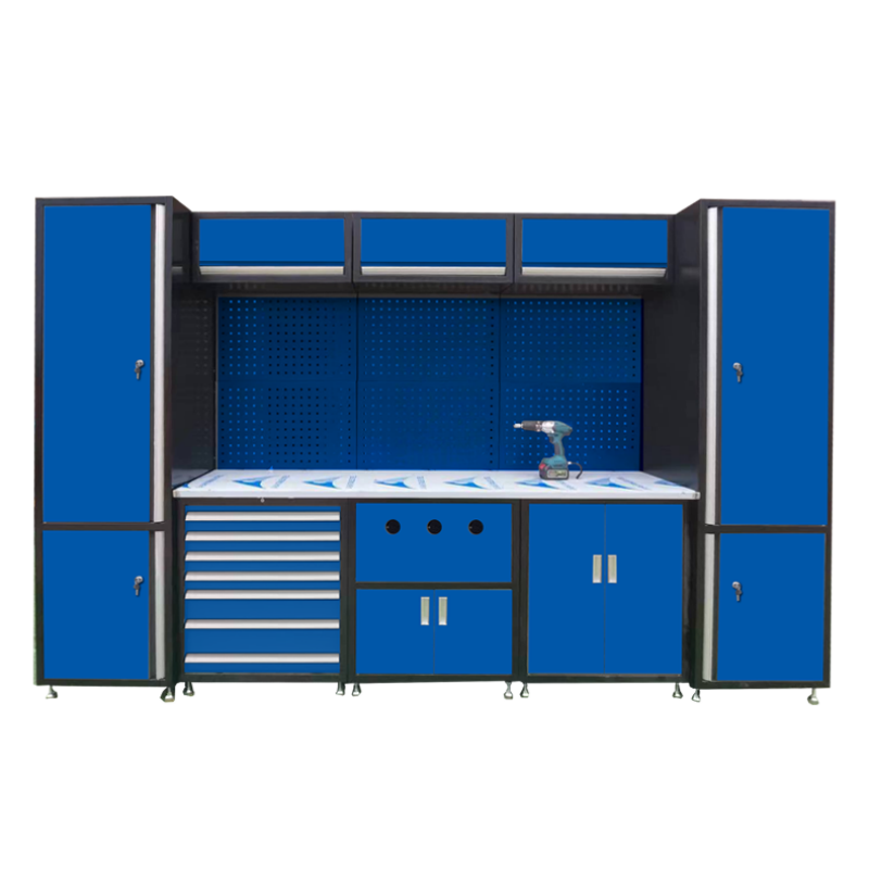 Modular Garage Workstation with Heavy-Duty Metal Steel Workbench 7 Drawers Storage Cabinets for Garage Tool Storage