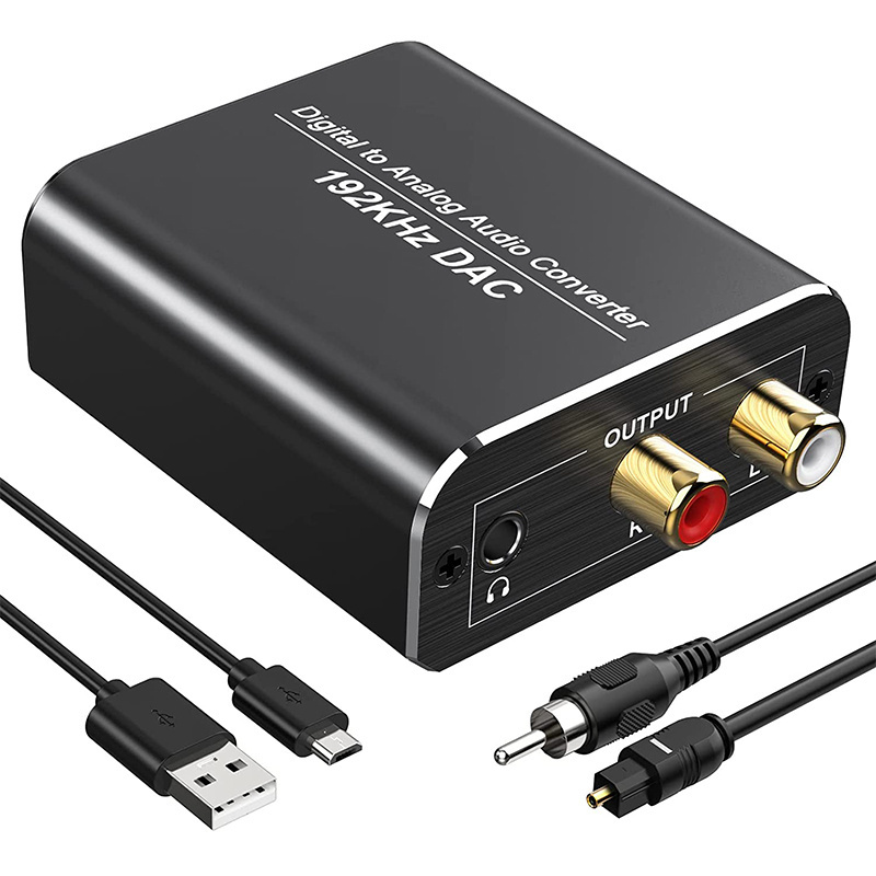 192KHz Digital to Analog Audio Converter   RCA L/R 3.5mm Audio Converter