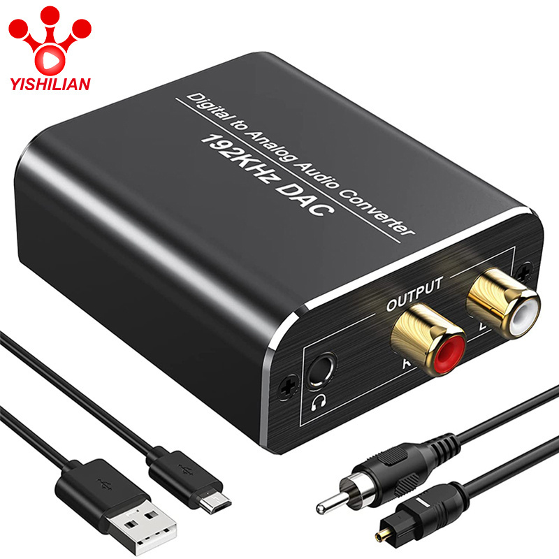 192KHz Digital to Analog Audio Converter   RCA L/R 3.5mm Audio Converter