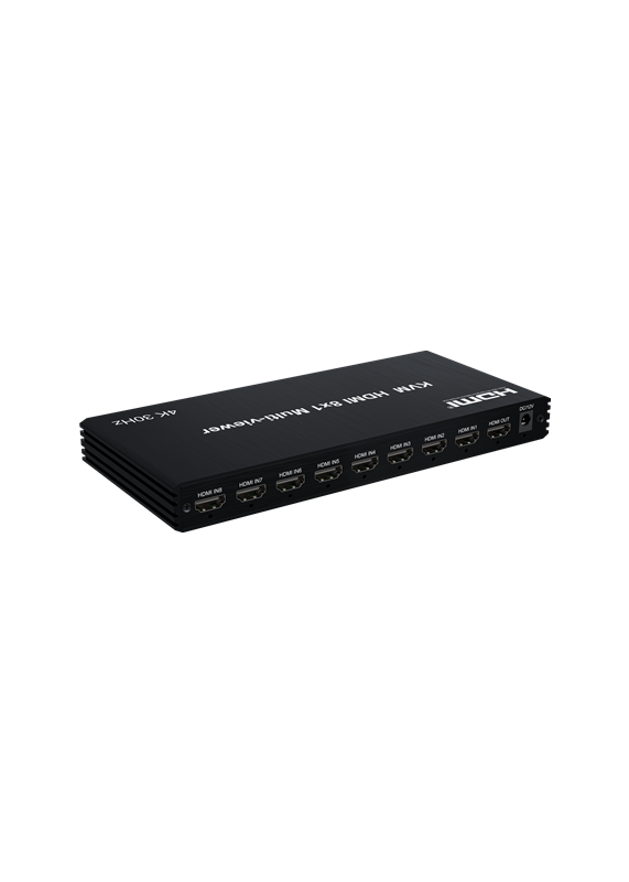 KVM HDMl 4x1 Multiviewer Switch 4K HDMl KVM 8 In 1 Out Seamless Quad Multi-viewer Video Cutting segmentati Switcher For 8 PC