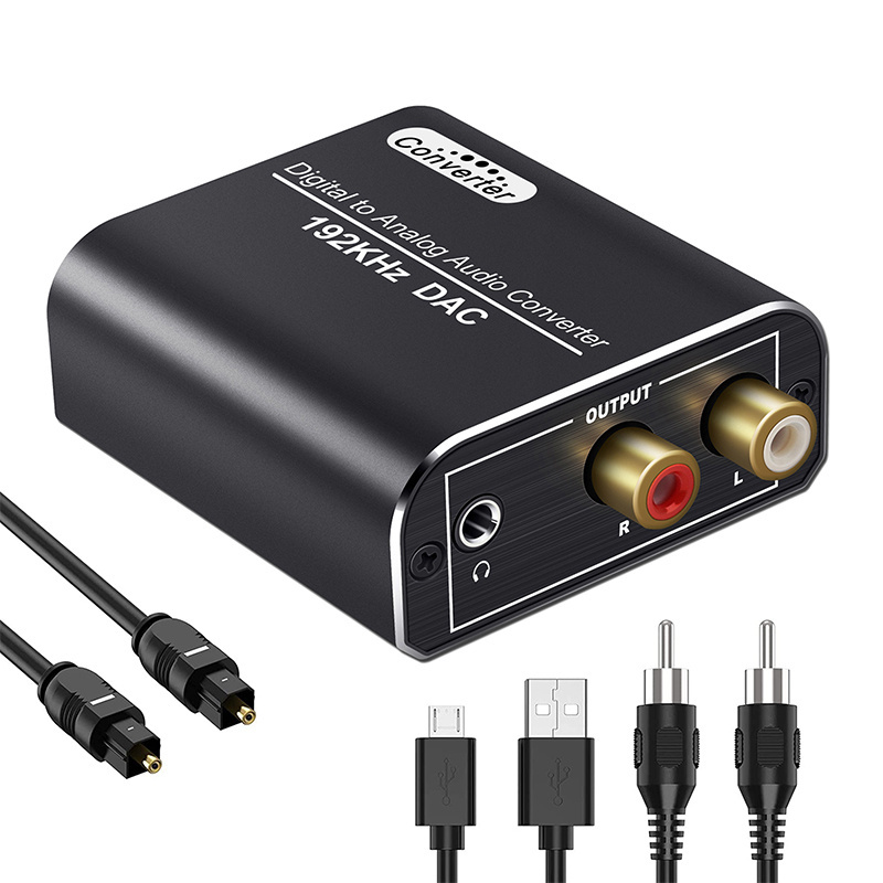 192KHz Digital to Analog Audio Converter   RCA L/R 3.5mm Audio Converter