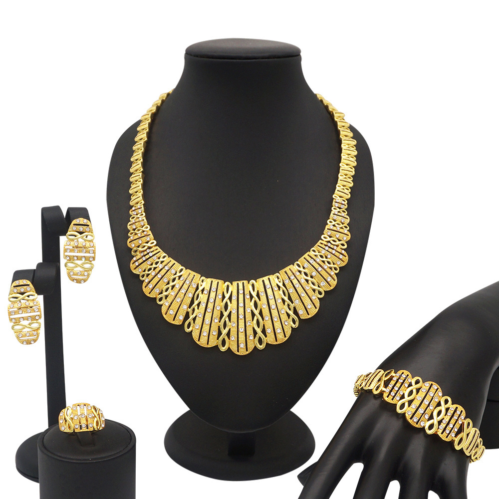 african style wedding jewelry set bridal gold necklace hot sale 18k gold fashion style african jewelry sets BJ