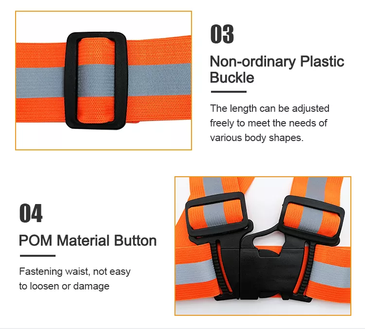 High Visibility Reflective Safety Vest Suspenders Adjustable Belt Outdoor Running Reflective Safety Vest Straps