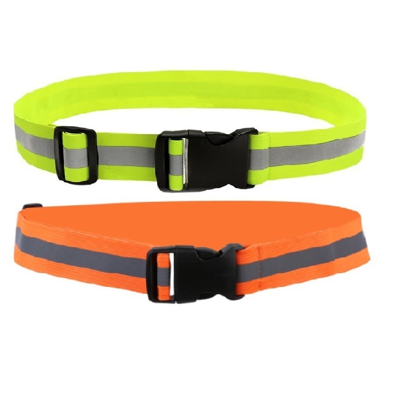 Green/Orange Adjustable reflective elastic band reflective strap armband with two reflectors