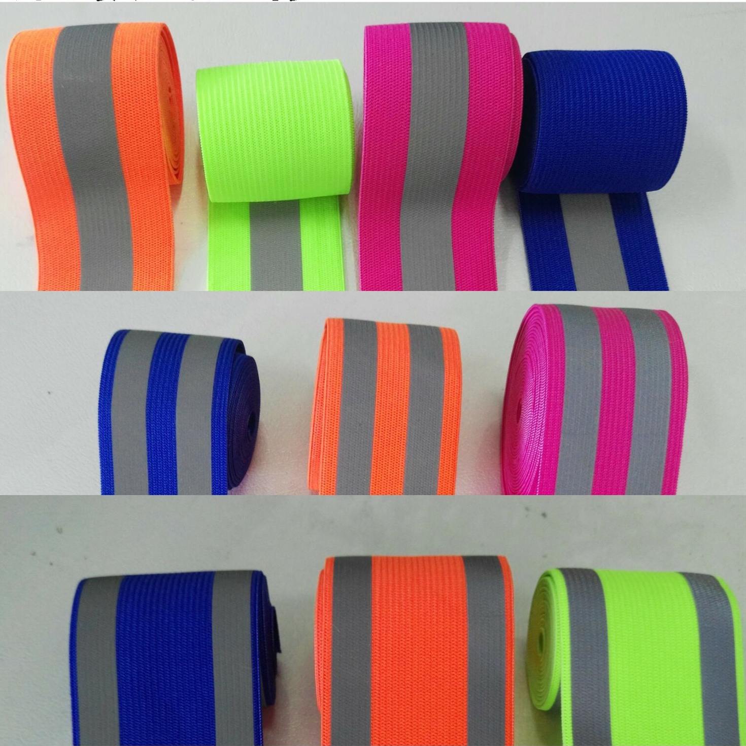 High Visibility Reflective Tape Elastic Band for Garment Polyester Reflective Material