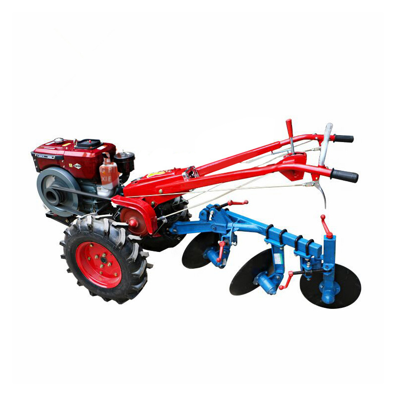 Agricultural 22hp power diesel engine tiller tractor wheels wheat planter hand manual walking tractor with disc