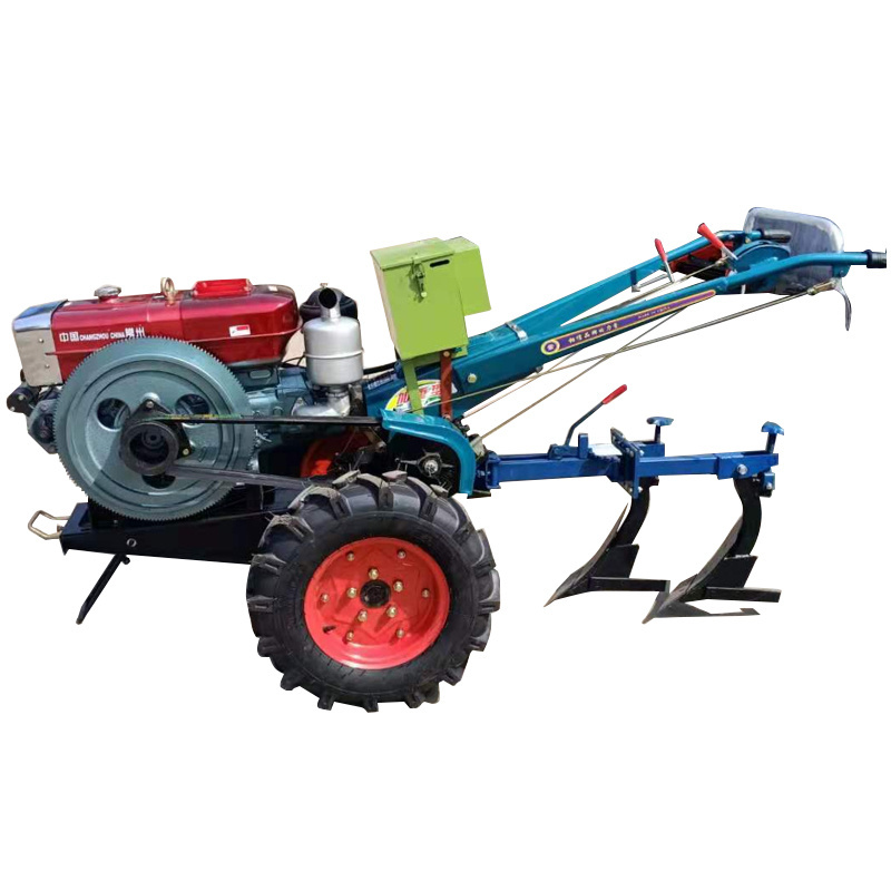 10hp power tiller mini diesel engine hand walking tractor household agricultural ploughing machine