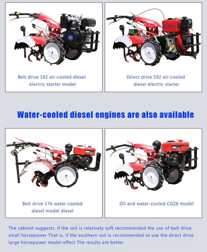 Competitive Price Agricultural Machine Farm Tractor Garden Rotary Mini Tiller Cultivator Power Tillers